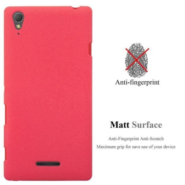 Cadorabo-fodral fungerar med Sony Xperia T3 i FROST RED - Stötsäker och reptålig TPU-silikonhölje - Ultratunnt skyddande