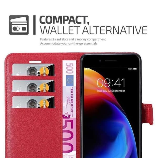 Etui för iPhone 7 PLUS / 7S PLUS / 8 PLUS i KIRSCHRÖD Röd