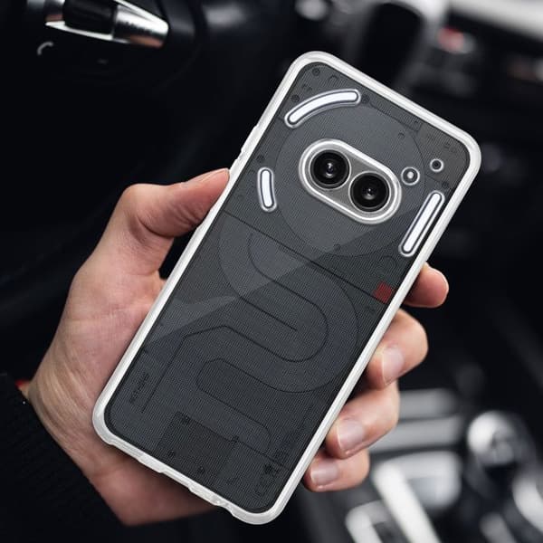 Transparent stötsäker silikonfodral för Nothing Phone 2a / 2a Plus Vit