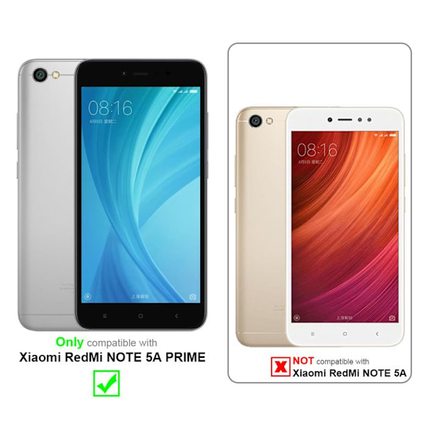 3x Härdat glas skärmskydd för Xiaomi RedMi NOTE 5A PRIME Hög transparens tempererat glas Vit
