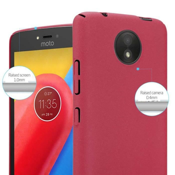 Coque - CADORABO - MOTO C - FROSTY RÖD - Stötbeständig - Elegant design FROSTIG RÖD