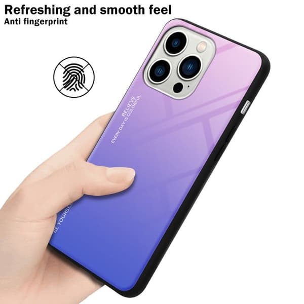 iPhone 14 PRO-fodral i ROSA - BLÅ Stötsäker Bicolor design Svart