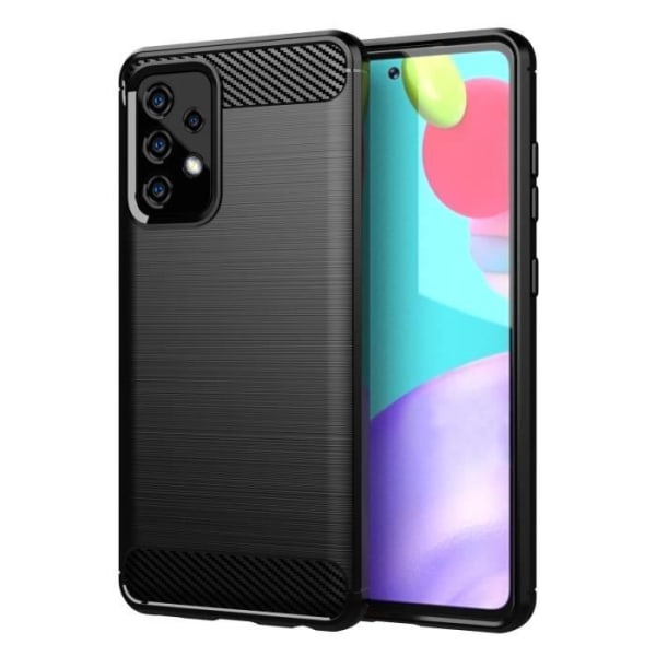 Cadorabo Fodral för Samsung Galaxy A91 / S10 LITE / M80s i BORSTAD SVART Skyddsfodral av flexibelt TPU silikon, kol rostfritt stål