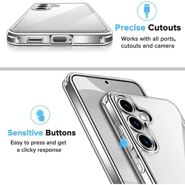 Transparent stötsäker silikonfodral för Samsung Galaxy S24 Vit