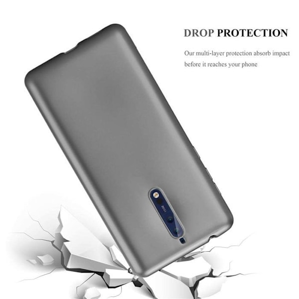 Coque för Nokia 8 2017 Hölster i METALLIC GRÅ Etui Fodral Skydd Silikon TPU Fodral matt Grå