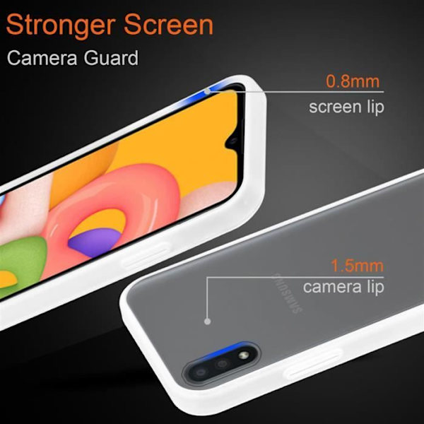 Telefonskal - CADORABO - Samsung Galaxy A01 - Transparent Frostad - Silikon TPU - Hybrid Skydd Transparent Frostad