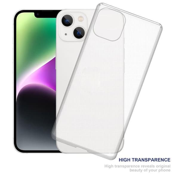 Transparent stötsäker silikonfodral för iPhone 14 Vit