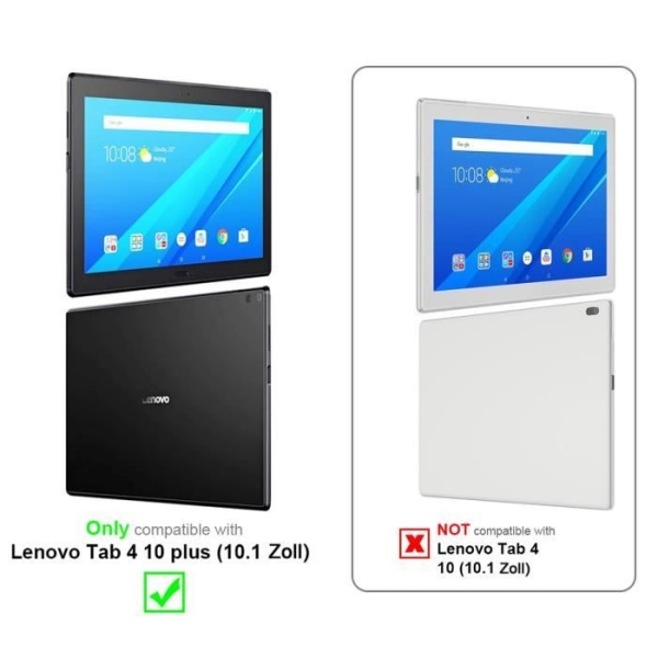 Cadorabo Tablet Case för Lenovo Tab 4 10 PLUS (10,1 Zoll) i brunt 360 graders skydd Fodral Stativ i konstläder Brun