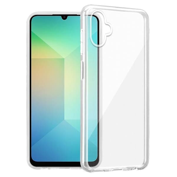 Transparent stötsäker silikonfodral för Samsung Galaxy A06 Vit