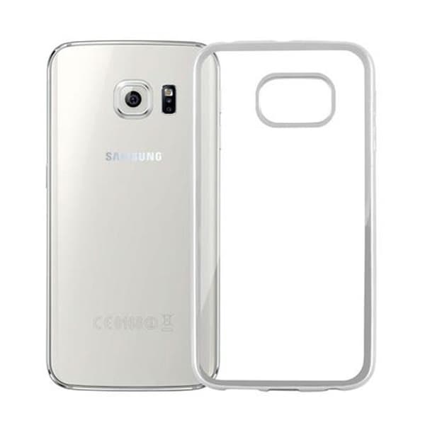 Skyddsskal för Samsung Galaxy S6 EDGE KROM SILVER Chrome Design Grå