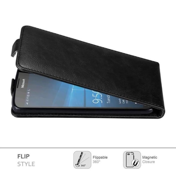 Cadorabo Fodral för Nokia Lumia 950 XL Svart Fodral Nokia Lumia 950 XL Skal Nokia Lumia 950 XL plånbok