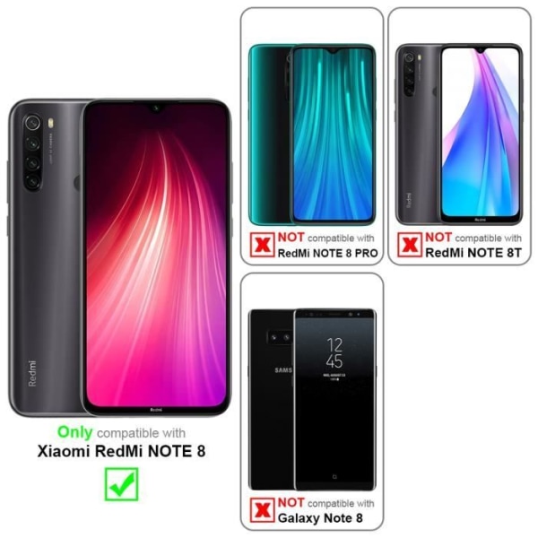 Fodral till Xiaomi RedMi NOTE 8 i APPLE RED Cadorabo Cover Protection magnetisk stängning