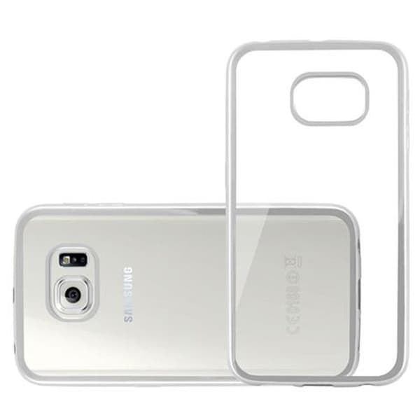 Skyddsskal för Samsung Galaxy S6 EDGE KROM SILVER Chrome Design Grå