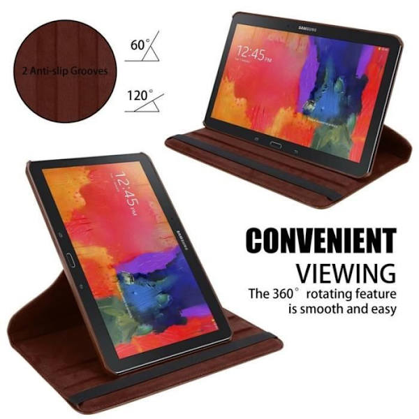 Cadorabo Fodral till Samsung Galaxy NOTE 2014 - Tab PRO (10,1" Zoll) T520 - T525 i brunt - UTAN automatisk väckning