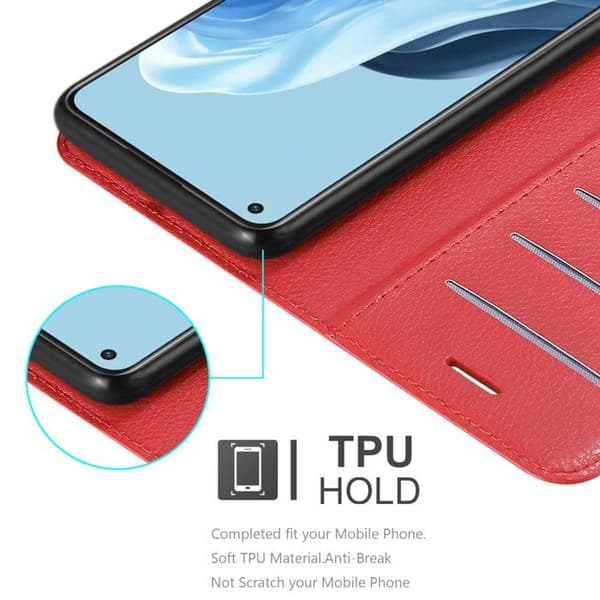 Etui för Oppo FIND X5 LITE / Reno7 5G i KIRSCHRÖD Röd