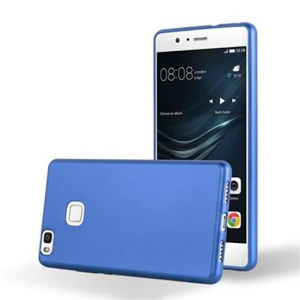 Cadorabo Fodral fungerar med Huawei P9 LITE i METALLIC BLUE - Stötsäker och reptålig TPU silikonhölje - Ultra Slim