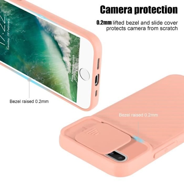 Fodral till Apple iPhone 7 PLUS / 7S PLUS / 8 PLUS Mattrött Fodral Silikon TPU och kameraskydd Röd