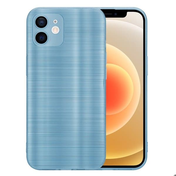 iPhone 12-fodral Borstad Turkos Kameraskydd Blå
