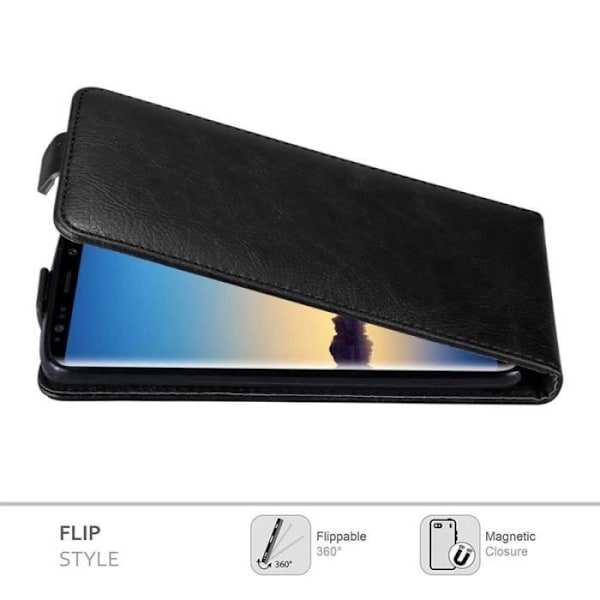 Cadorabo skal för Samsung Galaxy NOTE 8 - i svart - Skyddsomslag i flip-stil med magnetisk stängning