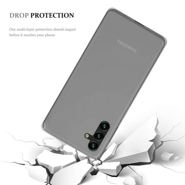 Transparent stötsäker silikonfodral för Samsung Galaxy A13 5G Vit