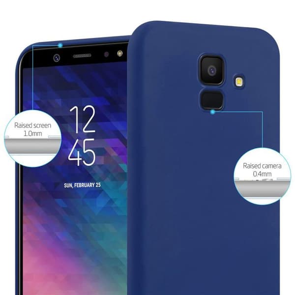 Skyddsfodral för Samsung Galaxy J6 2018 CANDY MÖRKBLOMMA Stötskydd Silikon Blå
