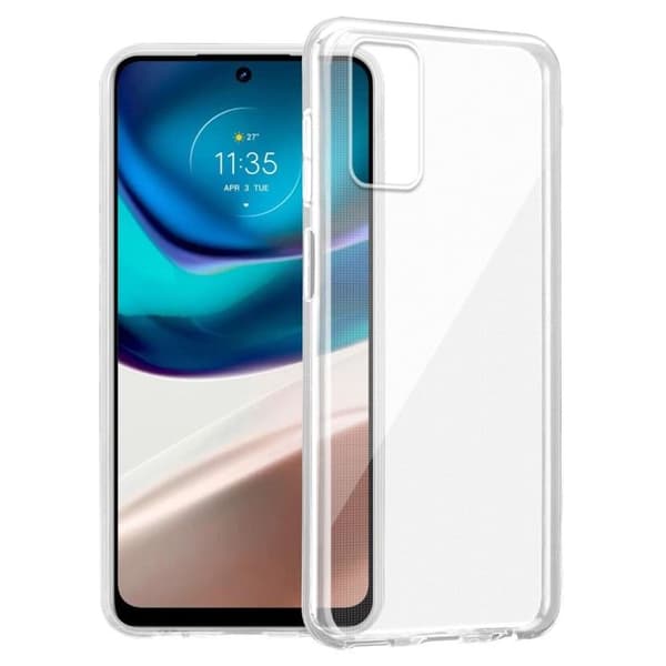 Transparent stötsäker silikonfodral för Motorola MOTO G42 Vit