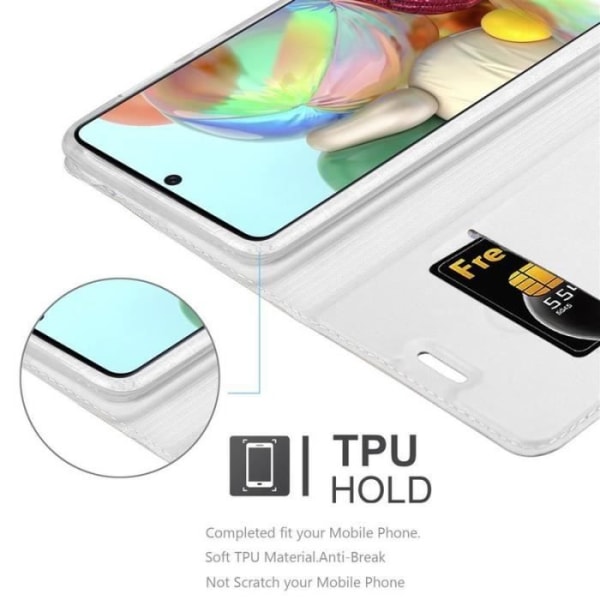 Fodral - CADORABO - Samsung Galaxy A71 - Grå - Halvstyv - Magnetisk stängning Grå