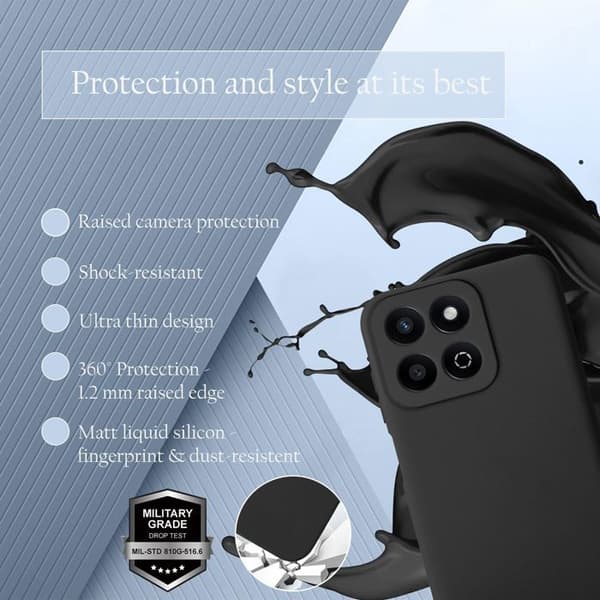 Skyddsfodral för Honor 200 Smart Skydd Antichock i LIQUID BLACK Svart