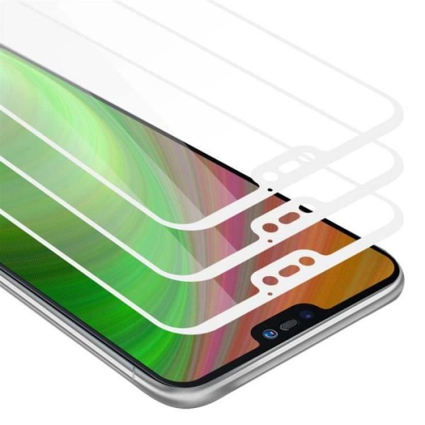 Cadorabo 3x helskärmsskyddsfilm för Huawei P20 LITE i TRANSPARENT med vitt härdat härdat skärmglas