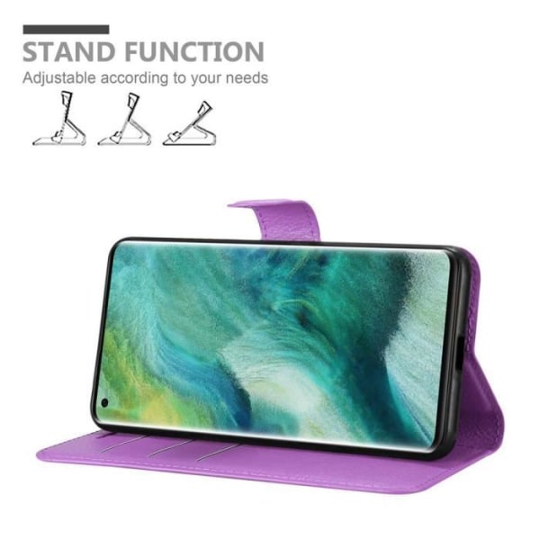 Cadorabo Fodral för Oppo FIND X2 PRO i VIOLET ORCHID Skyddsfodral magnetisk stängningsstativ funktion