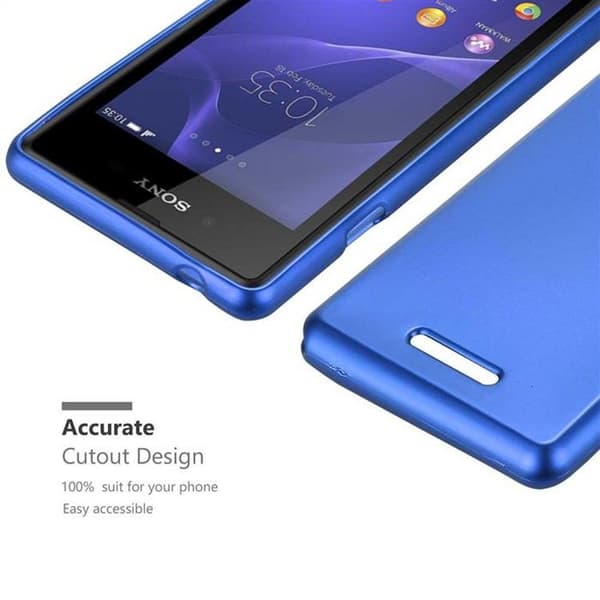 Skyddsfodral för Sony Xperia E3 Skyddsfodral i MATTE METALLISKT Blå Design Blå