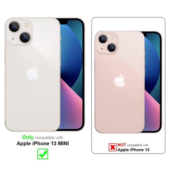 Coque - CADORABO - iPhone 13 MINI - Similkläder - Grå Blommig - Plånboksfodral med Ställfunktion Blommig grå