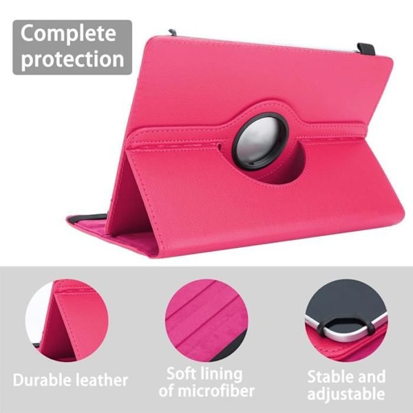 Coque för Trekstor Surftab Breeze (10,1 Zoll) Etui i ROSA Housse Case Cover Skydd 360 grader konstläder Plånbok Wallet Rosa