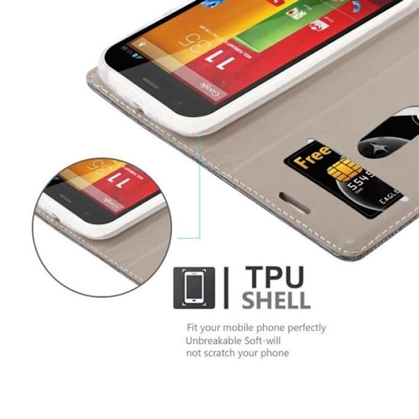 Coque Lenovo (Motorola) MOTO G2 i GRÅ SVART från Cadorabo - Heltäckande Skyddsetui med Kläbbsläpp Mörkgrå