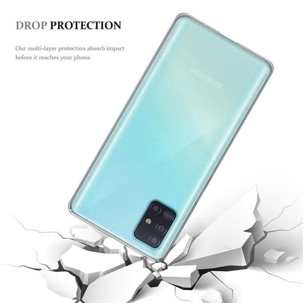 Transparent stötsäker silikonfodral för Samsung Galaxy A51 5G Vit