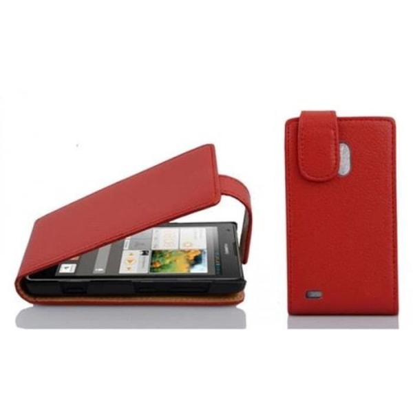 Cadorabo Fodral Huawei ASCEND G700 DESIGN FLIP Style Fodral Fodral Fodral konstläder Struktur KÖRSBÄRSRÖD