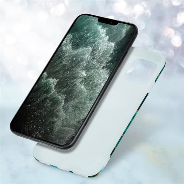 iPhone 12 PRO MAX-fodral i Marmor Guld Vit Mörkgrön Nr. 6 Skyddsetui Grön