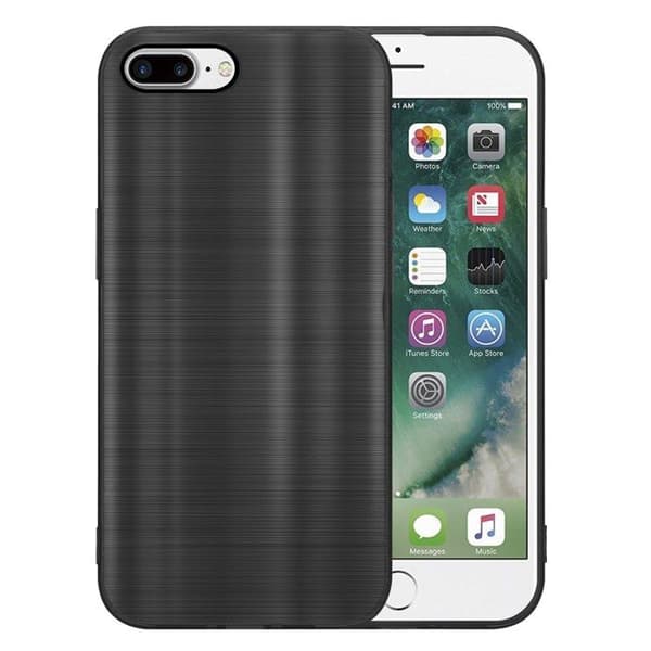 Skyddsfodral för iPhone 7 PLUS / 7S PLUS / 8 PLUS Borstad Svart Kamera Svart