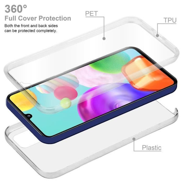 Cadorabo Fodral för Samsung Galaxy A41 i Transparent Fodral 360° Helkroppsskydd Skärmskydd