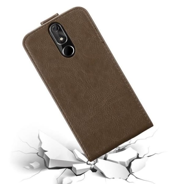 Coque - CADORABO - Cubot Power - Syntetiskt läder - Brun - Magnetstängning kastanj