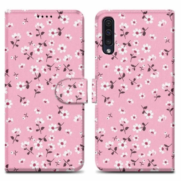 Fodral för Samsung Galaxy A50 4G / A50s / A30s Flower Regnfodral nr 6 Fodral Skydd Magnetisk stängningsdörr Svart