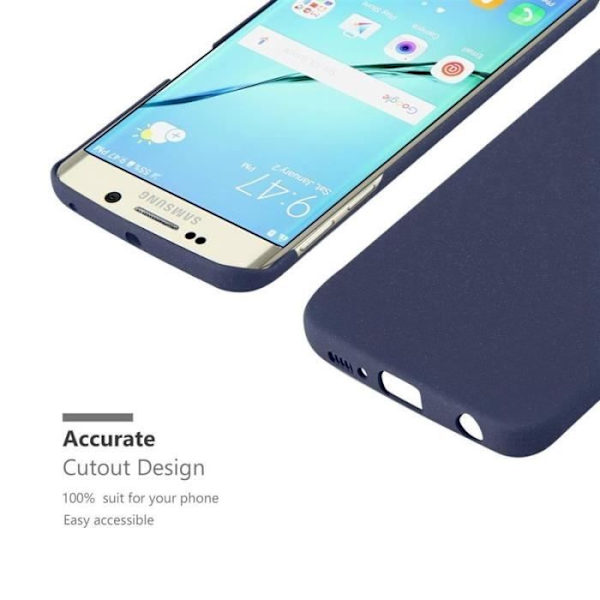 Coque - CADORABO - Samsung Galaxy S6 EDGE - Hårdt Beskyttelse - Mat Design - Blå Farve Blå