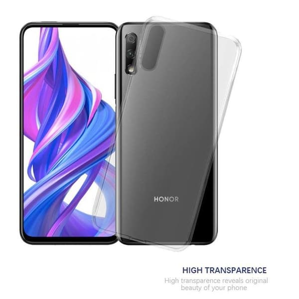 Transparent stötsäker silikonfodral för Honor 9X PRO Vit
