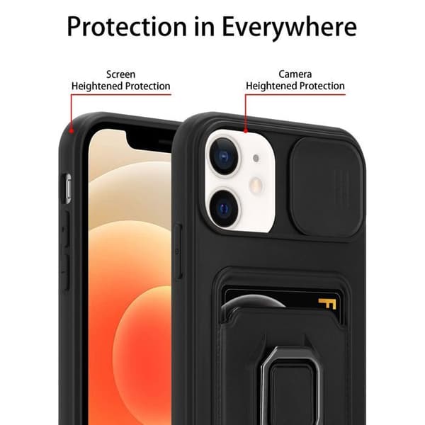Skyddsfodral för iPhone 12 med justerbar axelrem Svart