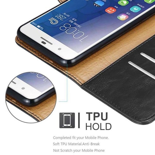 Coque för Honor 6 PLUS i KOLSVART Skyddsskal med stödfunktion Svart