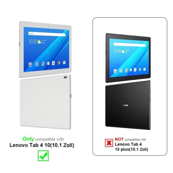 Fodral för Lenovo Tab 4 10 (10,1 tum) Etui i BRUN Hölje Skydd 360 grader konstläder Plånbok Wallet kastanj