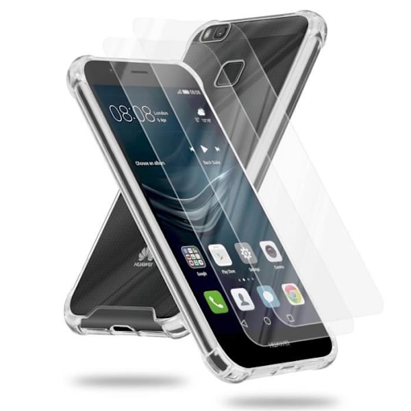 Fodral och 2x härdade skyddsglasögon för Huawei P9 LITE 2016 / G9 LITE i TRANSPARENT Hybridfodral
