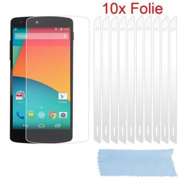 Cadorabo - 10x HÖG KVALITET Filmer och skärmskydd > LG Google NEXUS 5 < hög klar - Transparent