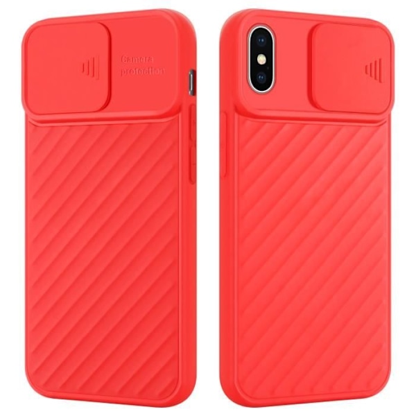 Coque - CADORABO - iPhone XS MAX - Silikon TPU - Skydd för kameran - Tunn och lätt design Röd