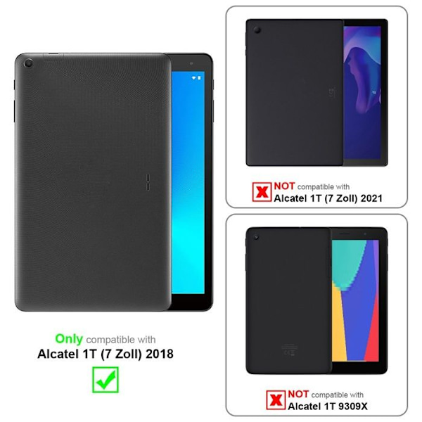 Coque för Alcatel 1T (7 tum) 2018 Etui i LJUSGRÖN Hölje Fodral Skydd 360 grader konstläder Plånbok Wallet Grön